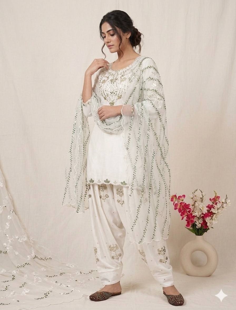 Alina Japan Satin Embroidered Farshi Set