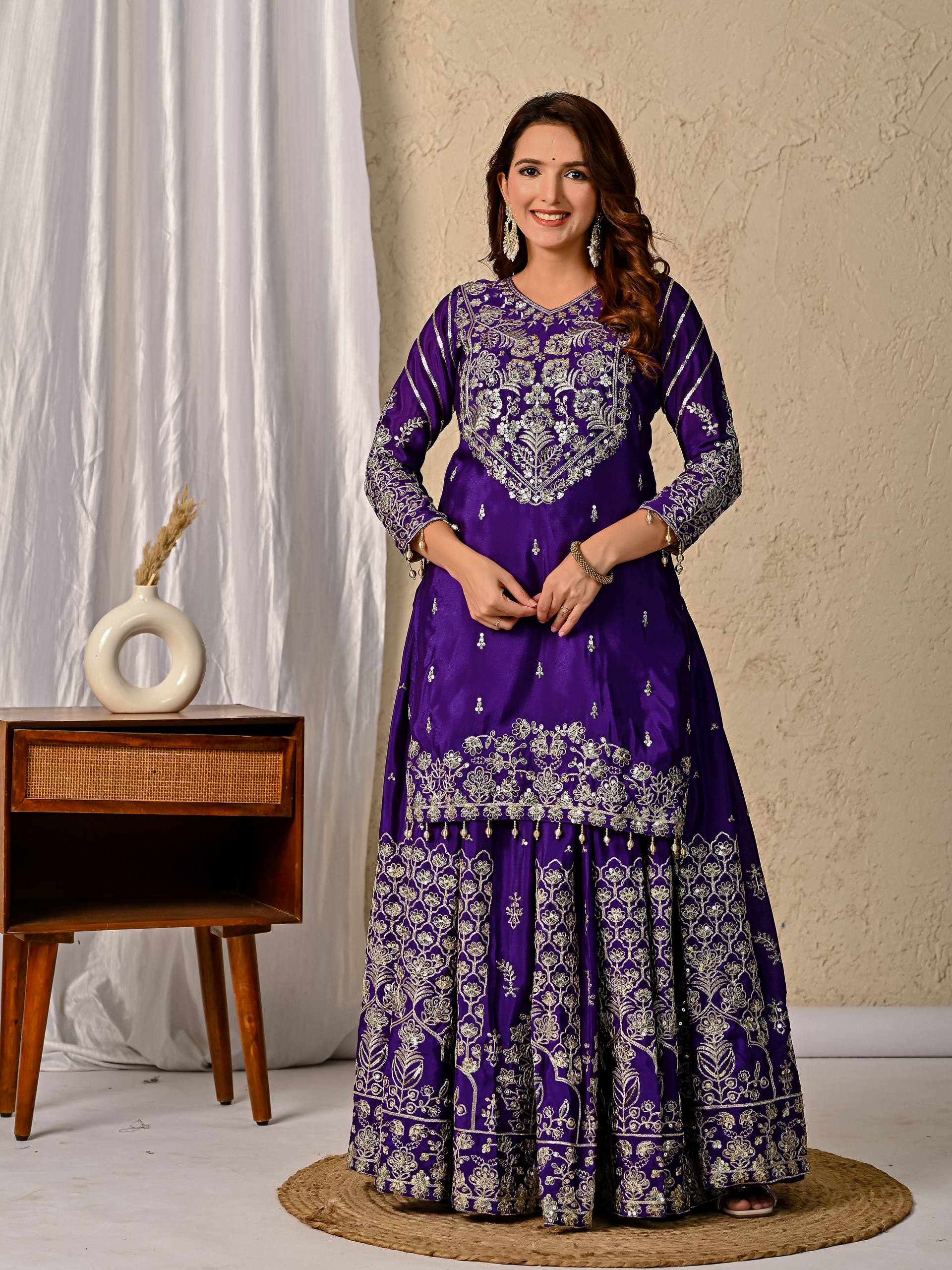 Azelra Chinnon Zari Lehenga Set