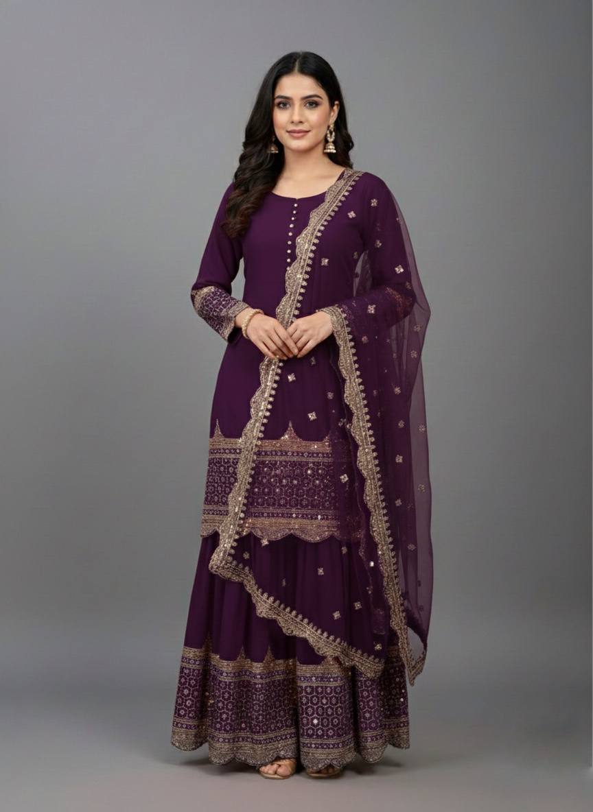 Zarvisha Georgette Potli Sharara Set