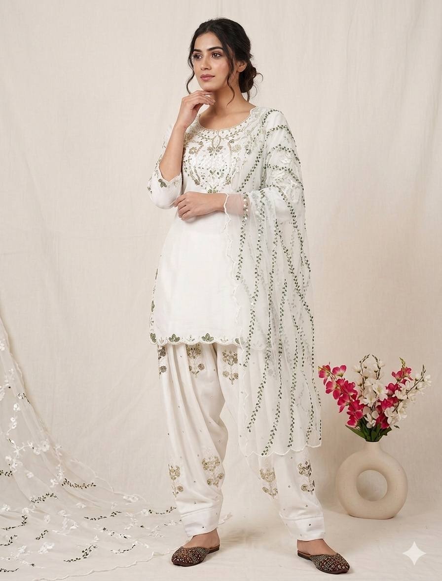 Alina Japan Satin Embroidered Farshi Set