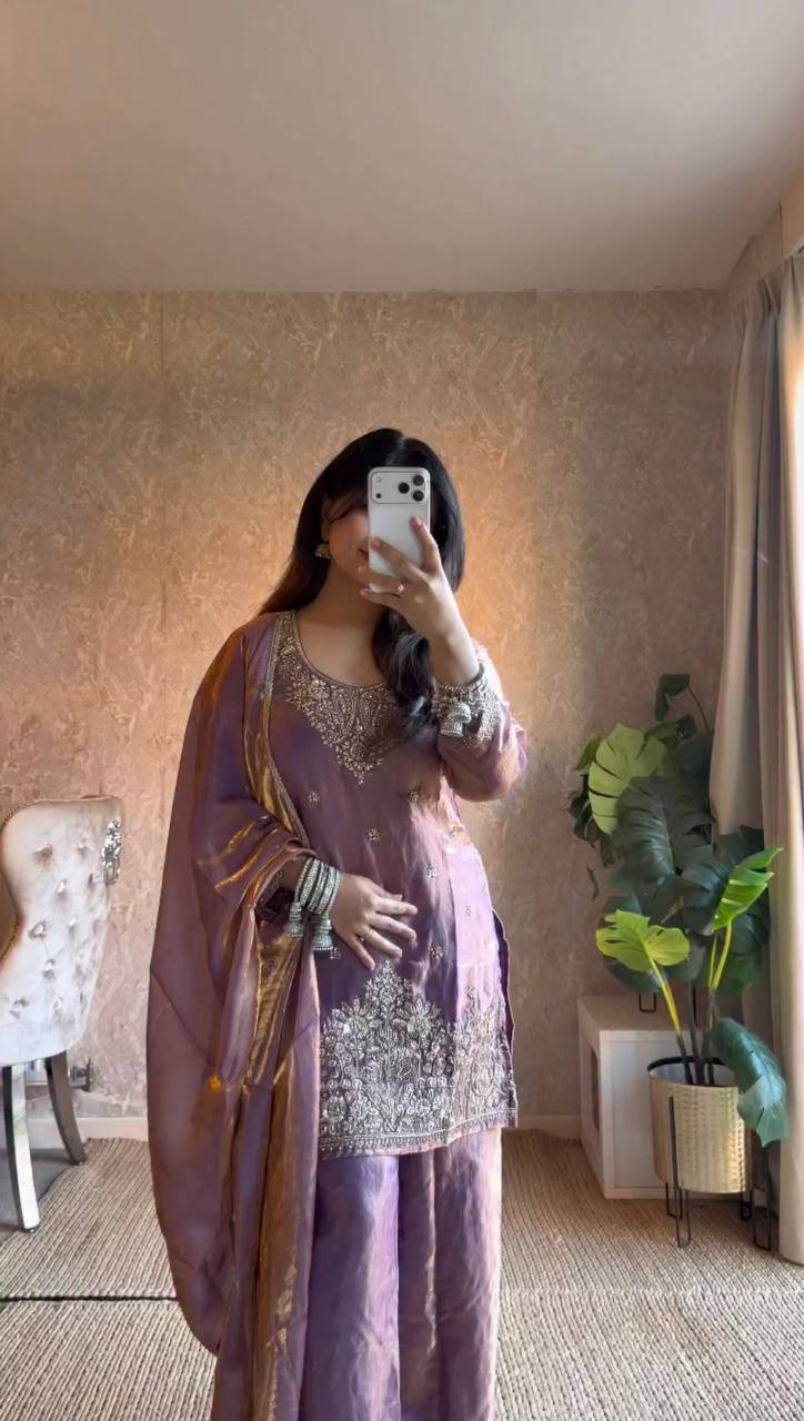 Aafreen Luxe Silk Plazo Set
