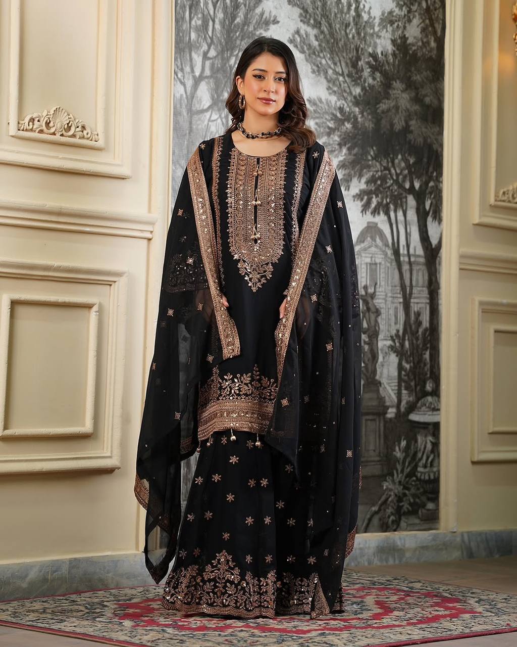Eira Zohra Embroidered Fendy Sharara Suit Set